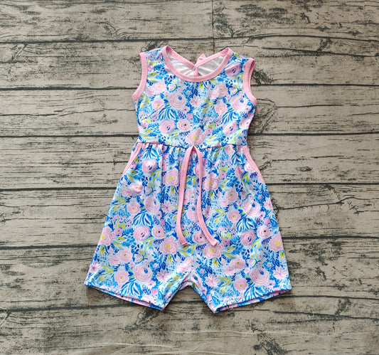 Pre-order Pink blue flowers baby romper SR2521