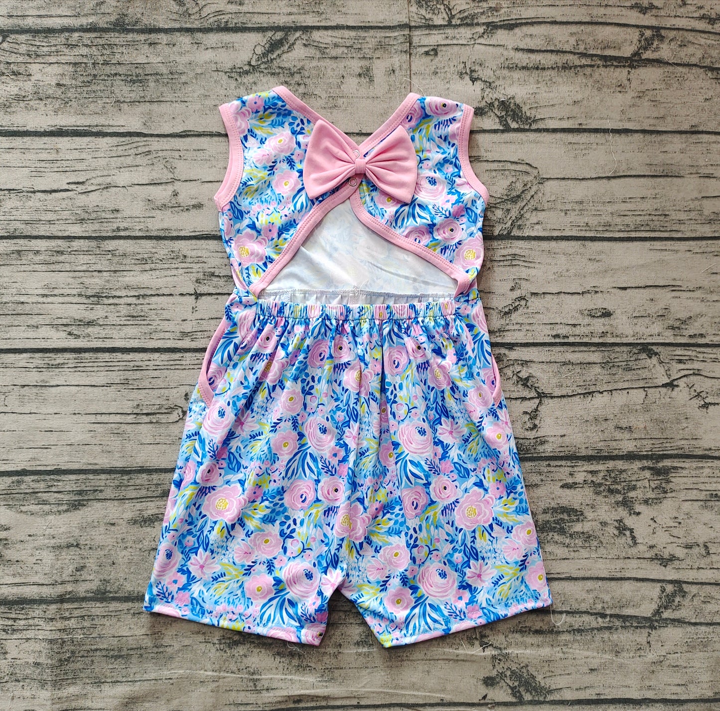 Pre-order Pink blue flowers baby romper SR2521