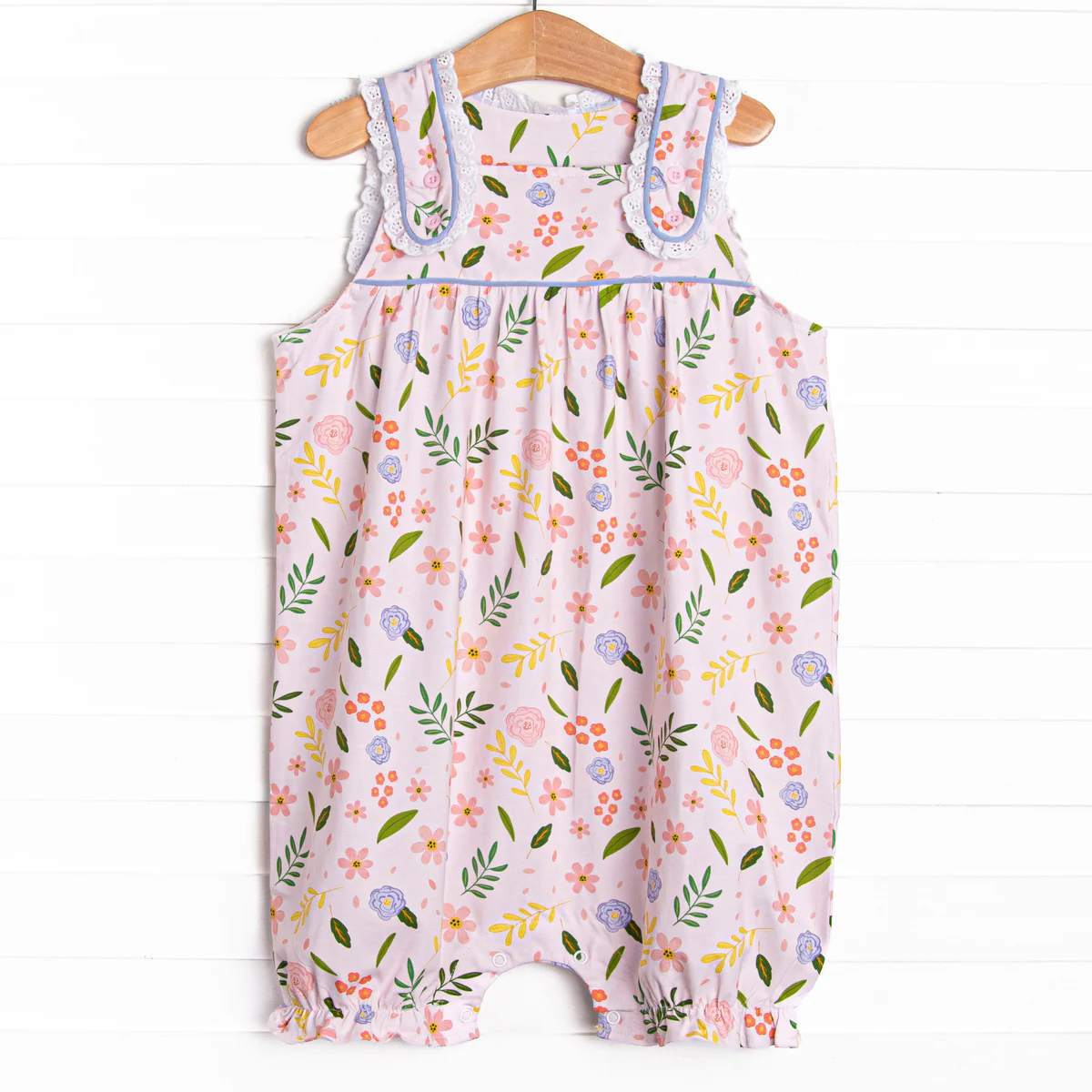 Pre-order flowers pattern sleeveless baby romperSR2738