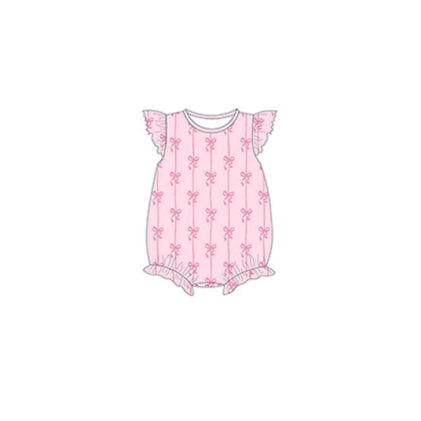 Pre-order pink bow baby romperSR2756