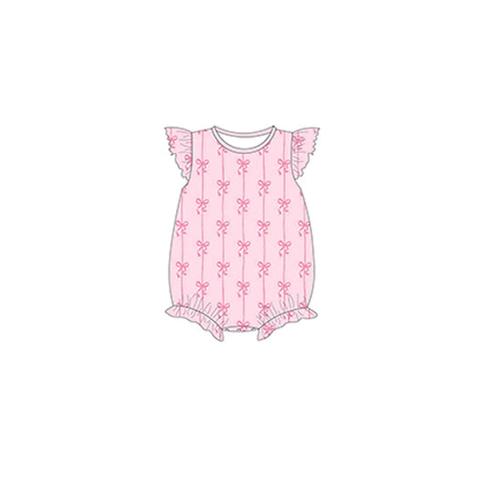 Pre-order pink bow baby romperSR2756