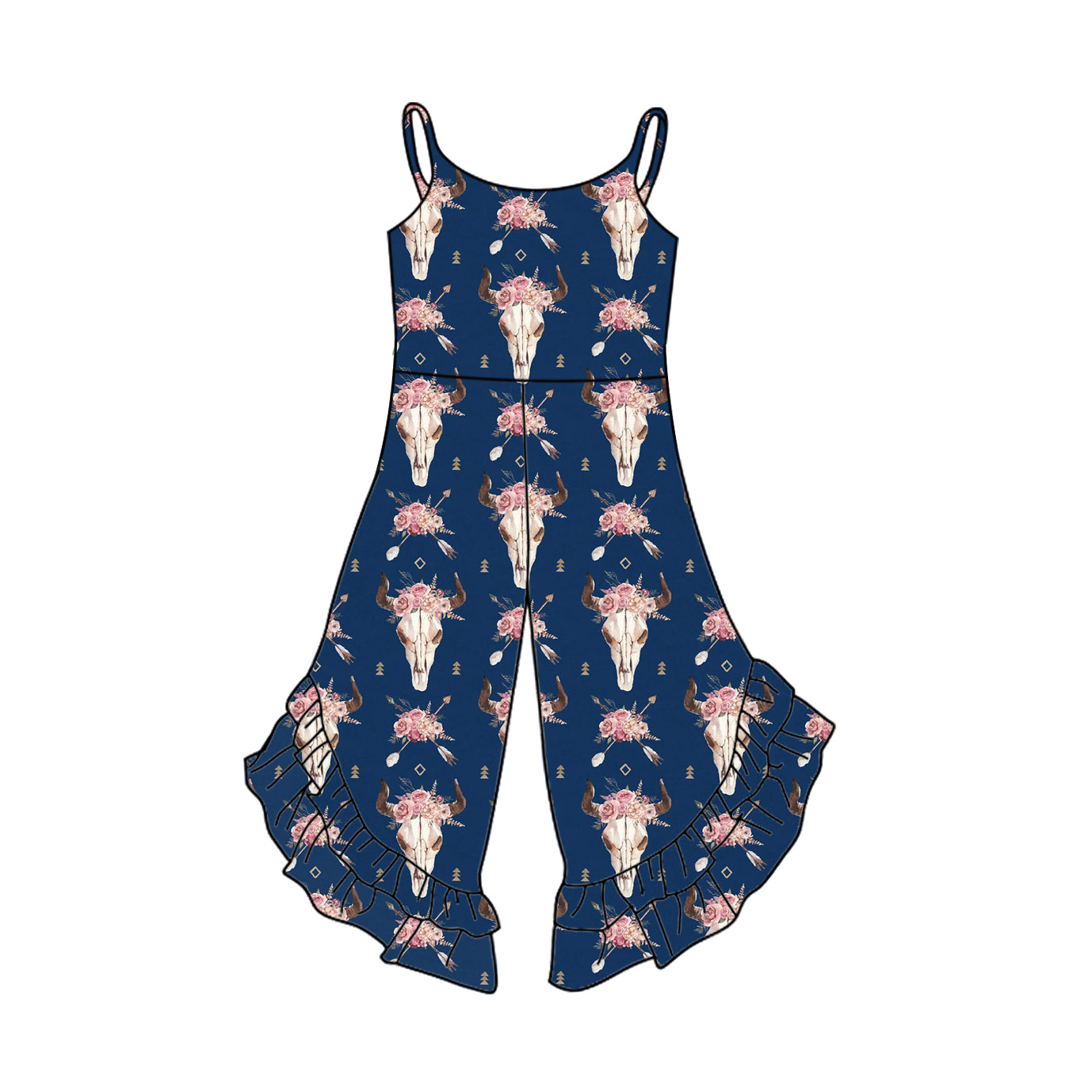 Pre-order Blue cattle print baby romper SR2832