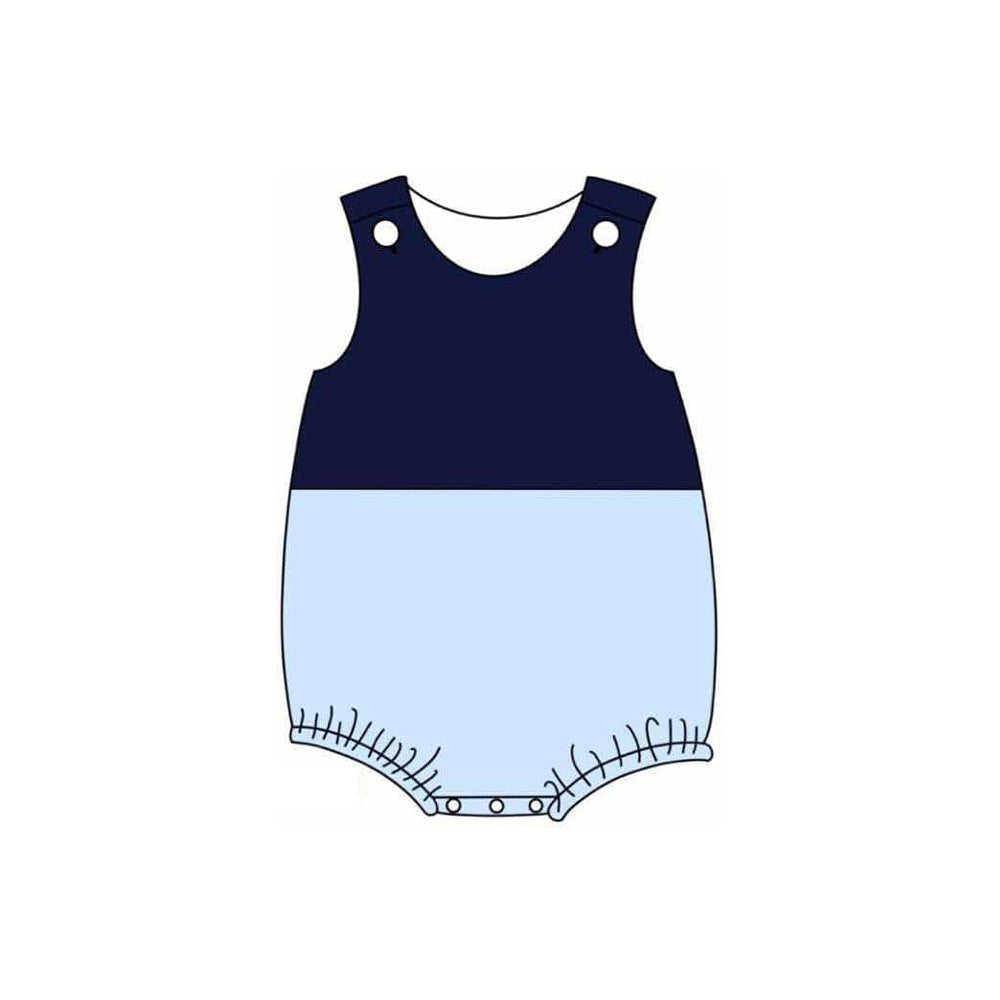 Pre-order navy Blue print sleeveless romper SR2853