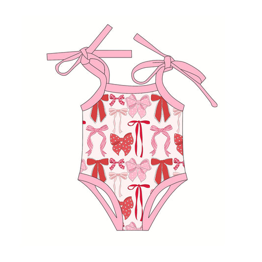 Pre-order Pink bows print sleeveless romper SR2859