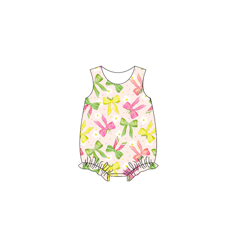 Pre-order colorful bows print sleeveless romper SR2860