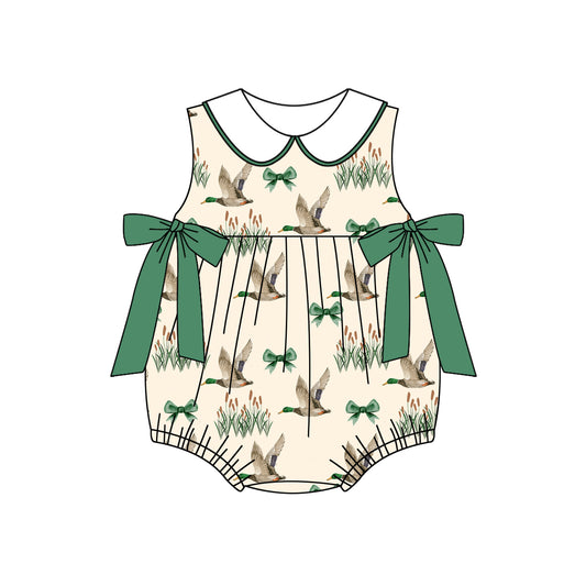 Pre-order Green duck print sleeveless romper SR2861
