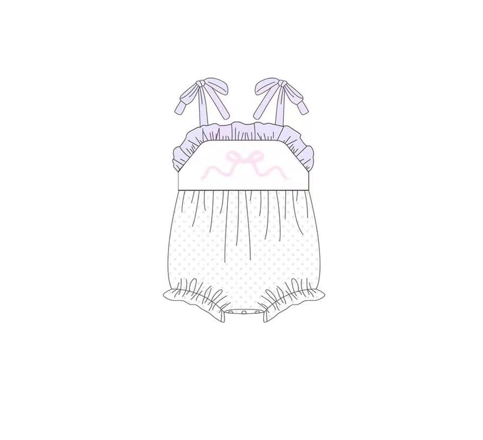 Pre-order purple bow romper SR281