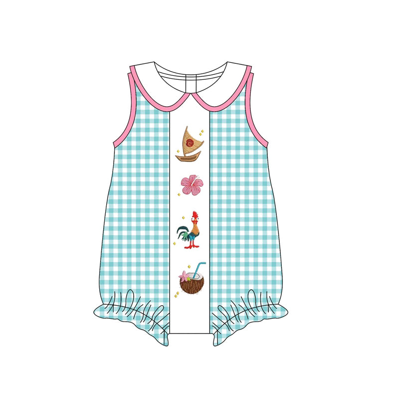 Pre-order green plaid romper SR3034