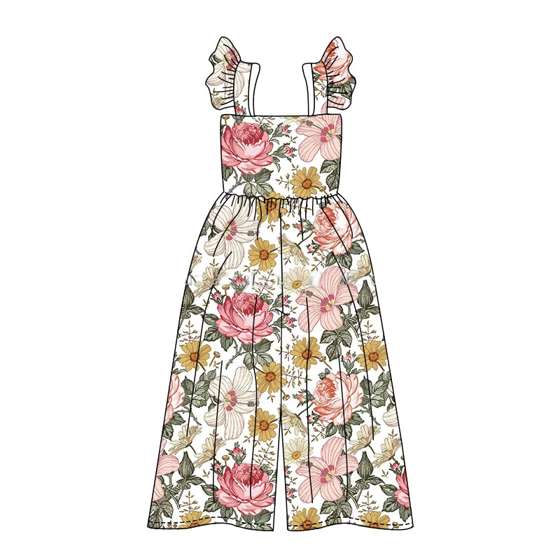 Pre-order flowers flying sleeve jumpsuit SR3053