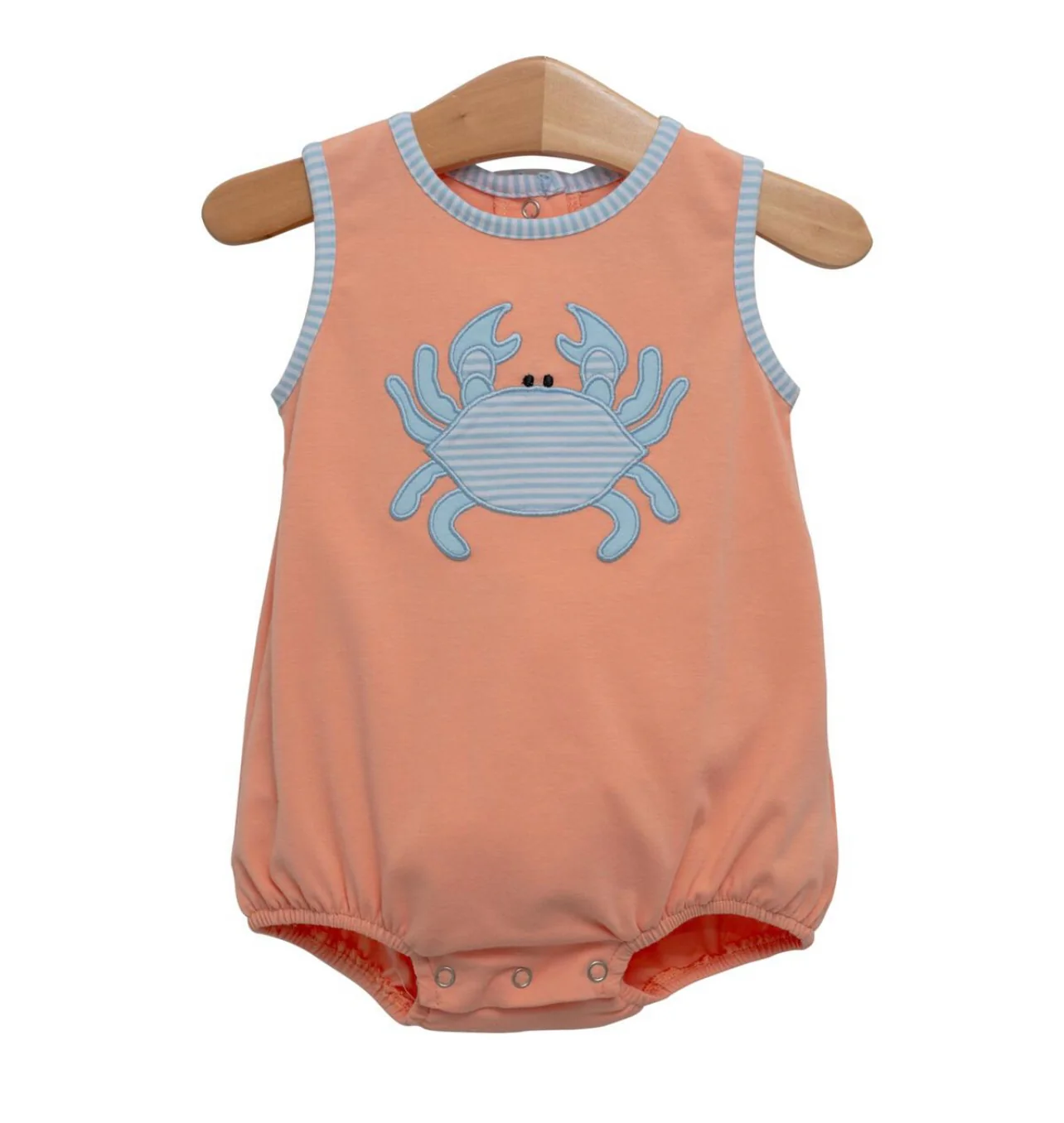 Pre-order orange crab embroidery sleeveless romper SR3058