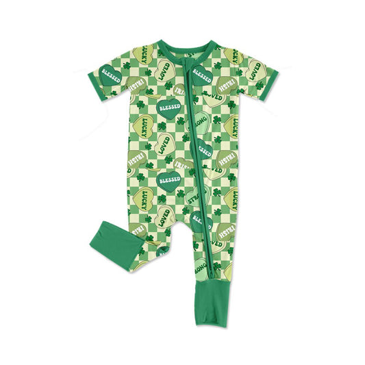 Pre-order st patrick day Short sleeve baby Romper SR3238