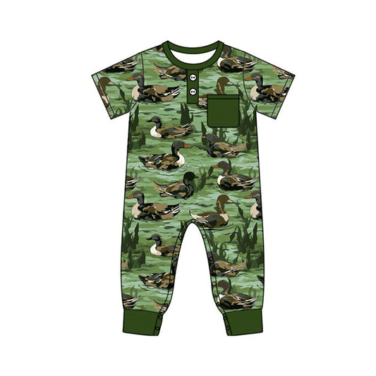 Pre-order Green Duck Short sleeve baby Romper SR3242