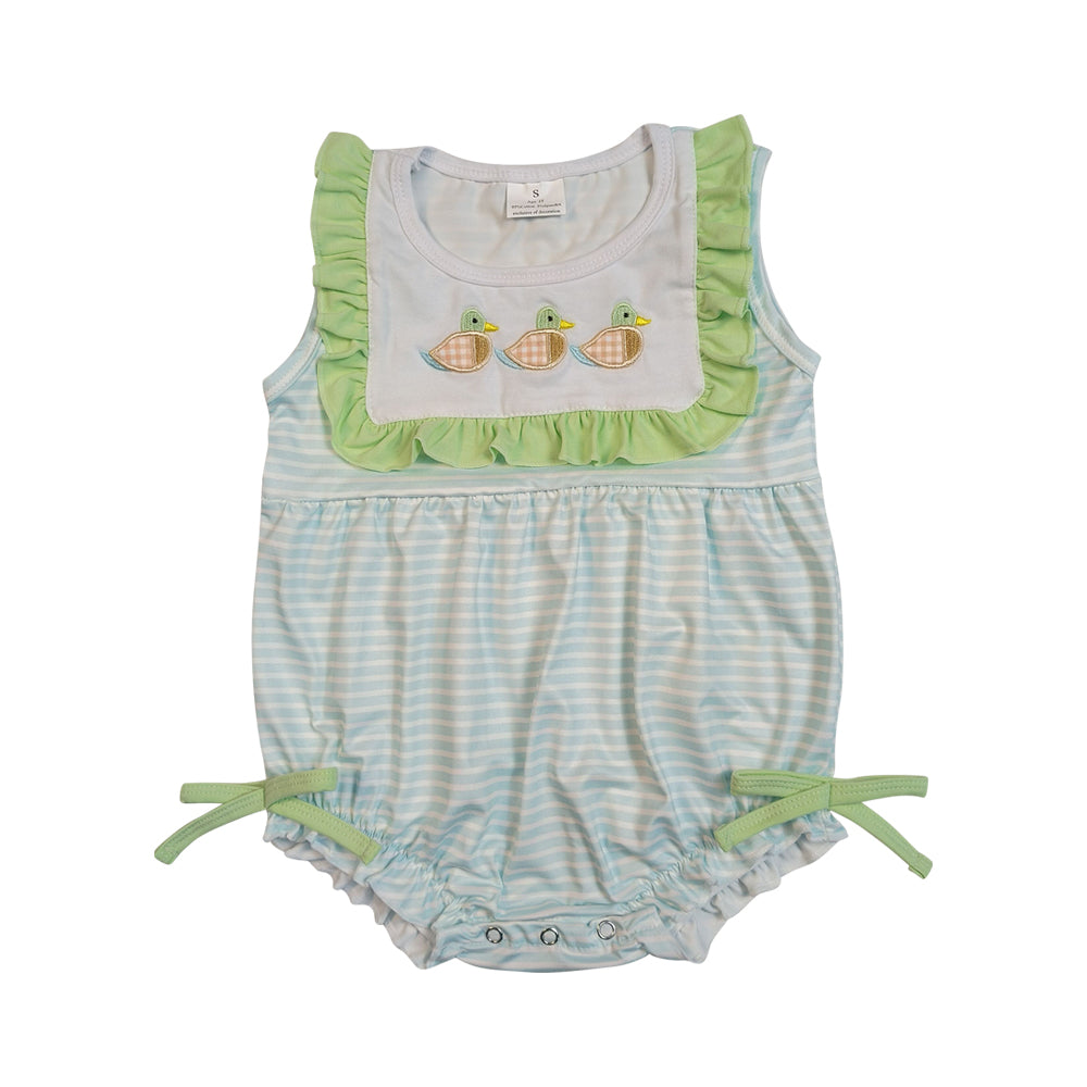 Summer Embroidered Duck Sleeveless Baby Romper SR4082
