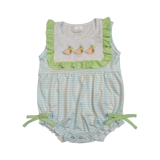 Summer Embroidered Duck Sleeveless Baby Romper SR4082