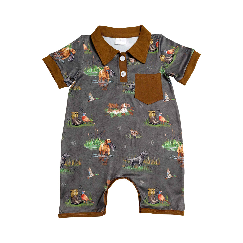 hunting Duck mallard Dog Print Baby Romper SR4162