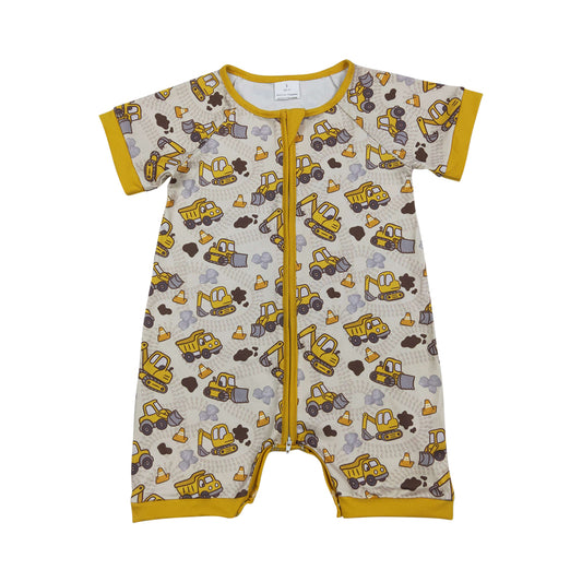excavator Print Baby Romper SR4183
