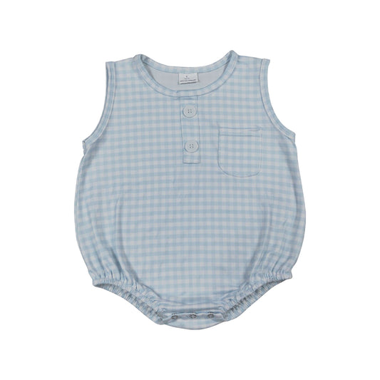 Plaid sleeveless Baby Romper SR4232