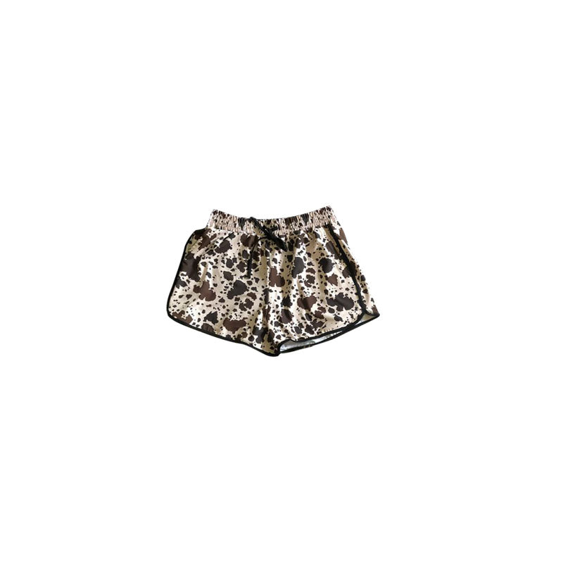 pre -order beige leopard print girl swim Shorts SS0447