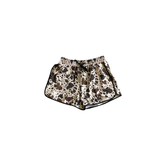 pre -order Adult beige leopard print girl swim Shorts SS04450