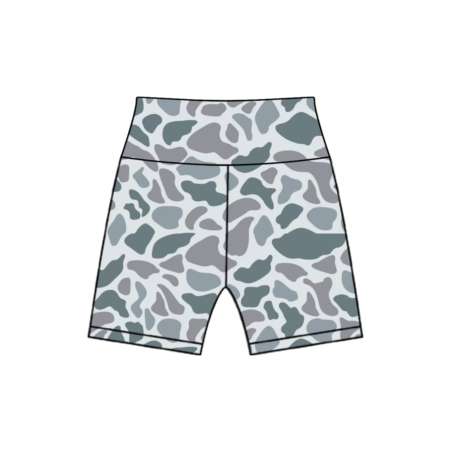 pre -order green camo print girl swim Shorts SS0543