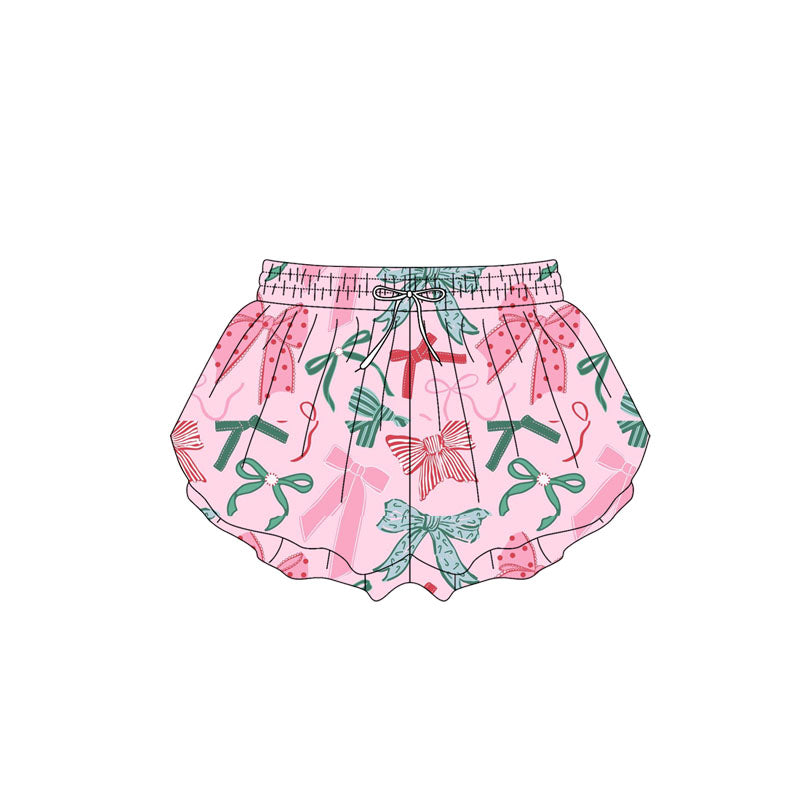 pre -order Pink bows print girl summer Shorts SS0578