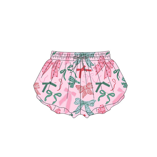 pre -order Pink bows print girl summer Shorts SS0578