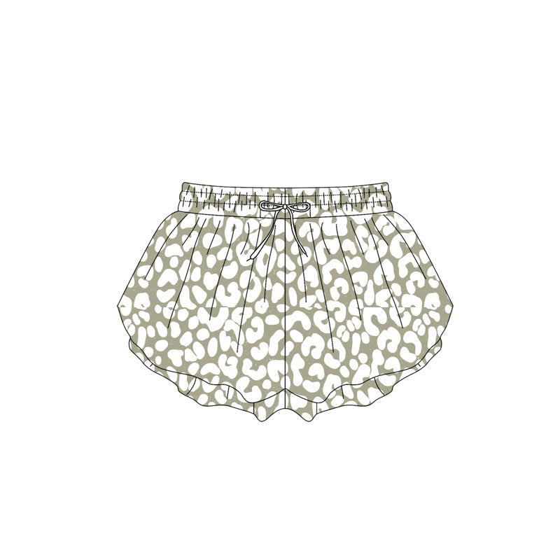 pre -order green leopard print girl summer Shorts SS0586