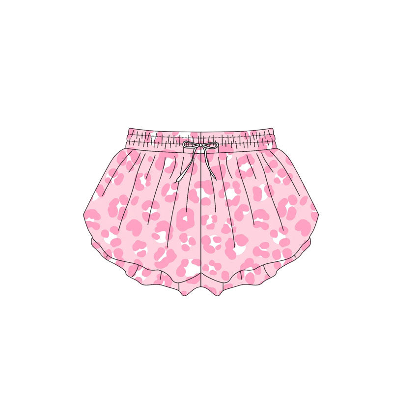 pre -order pink leopard print girl summer Shorts SS0587