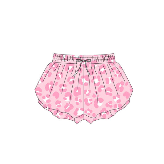 pre -order pink leopard print girl summer Shorts SS0587