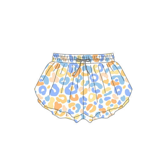 pre -order blue orange leopard print girl summer Shorts SS05891