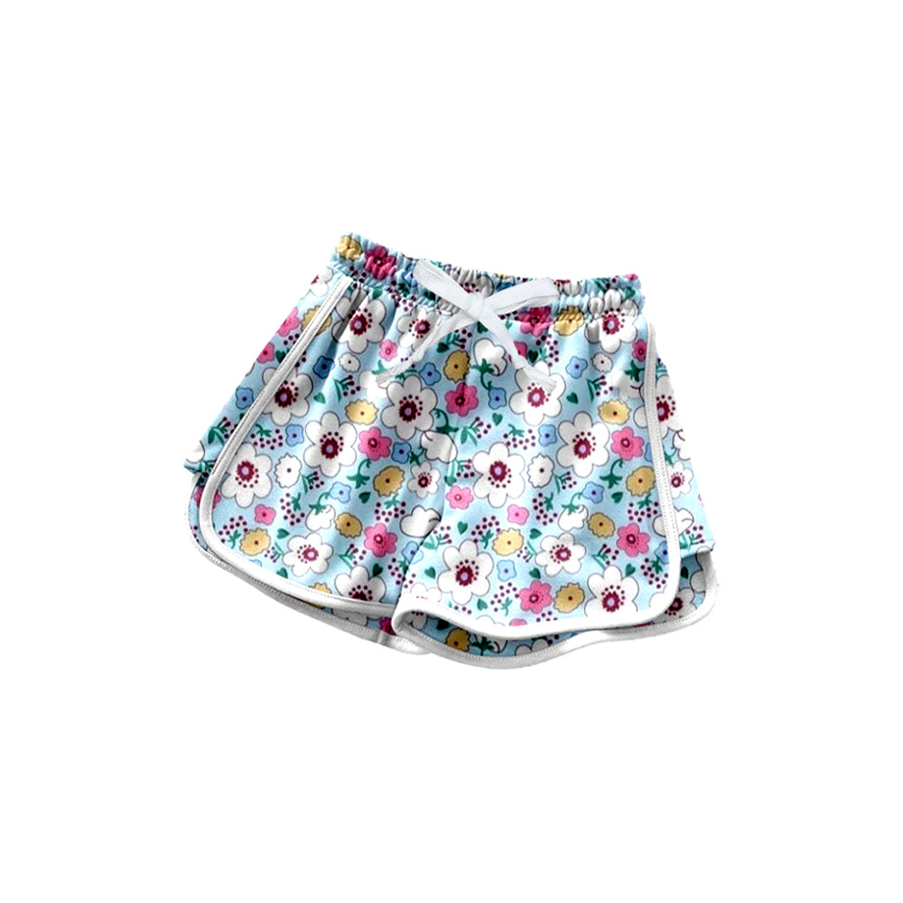 pre -order blue flowers print girl summer Shorts SS0601