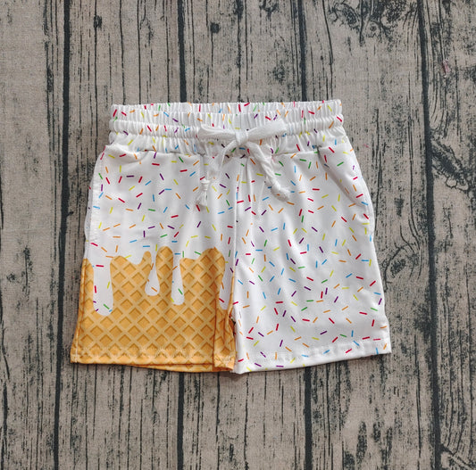 pre -order White ice sprinkle print shorts SS0625
