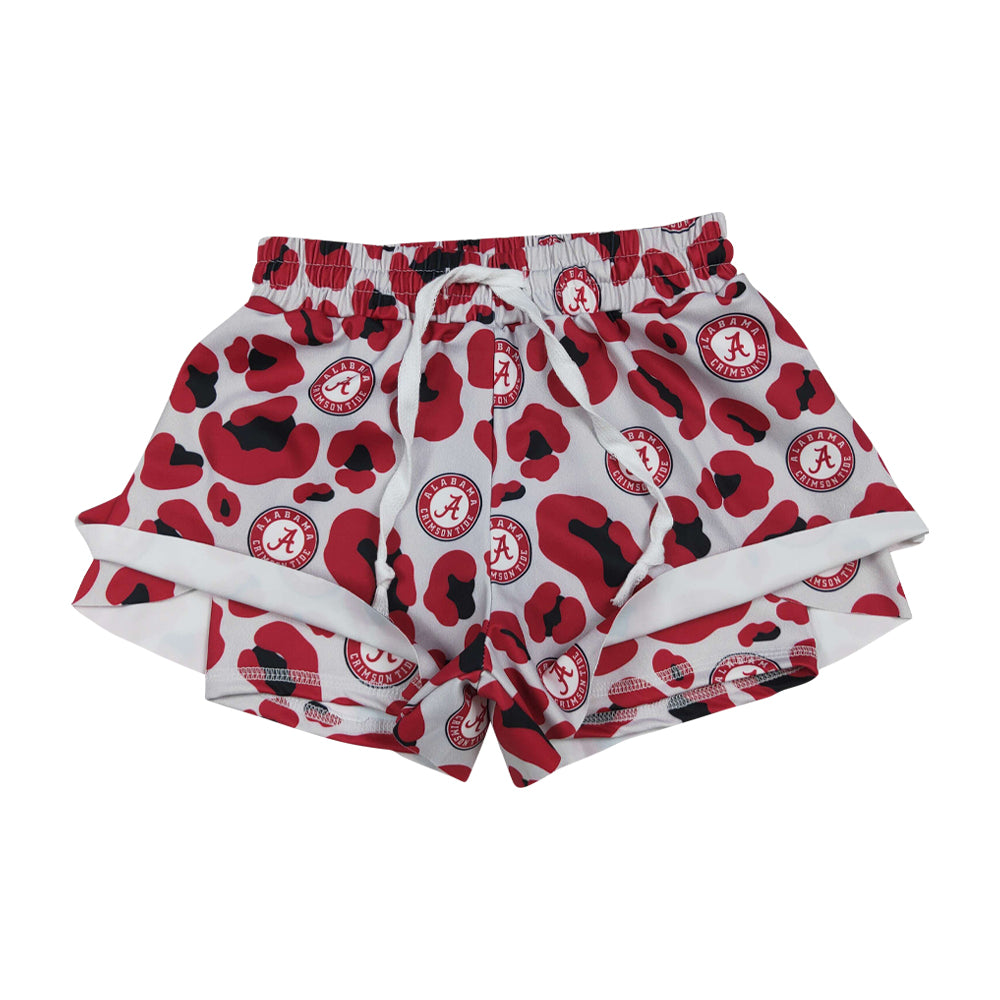 Gameday Red Leopard Girls shorts SS0817