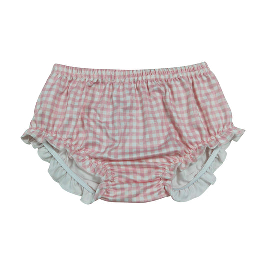 pink plaid print Baby Bummies SS0939