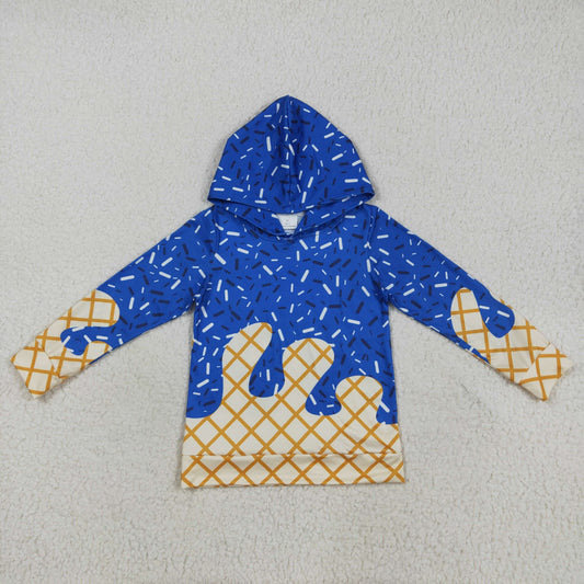 Blue ice scream sprinkle print hoodies BT1275