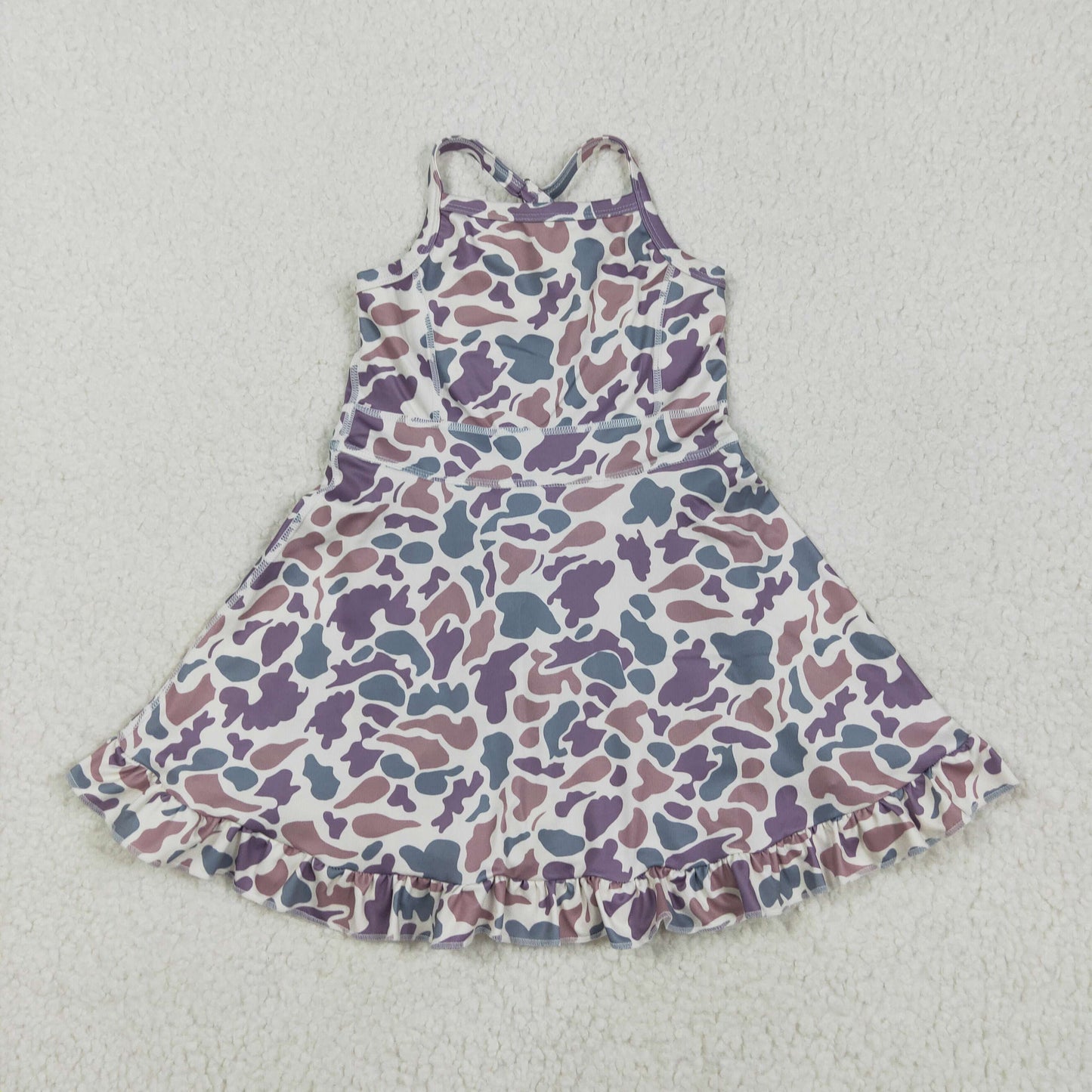 camo yoga sleeveless Dress print girl set