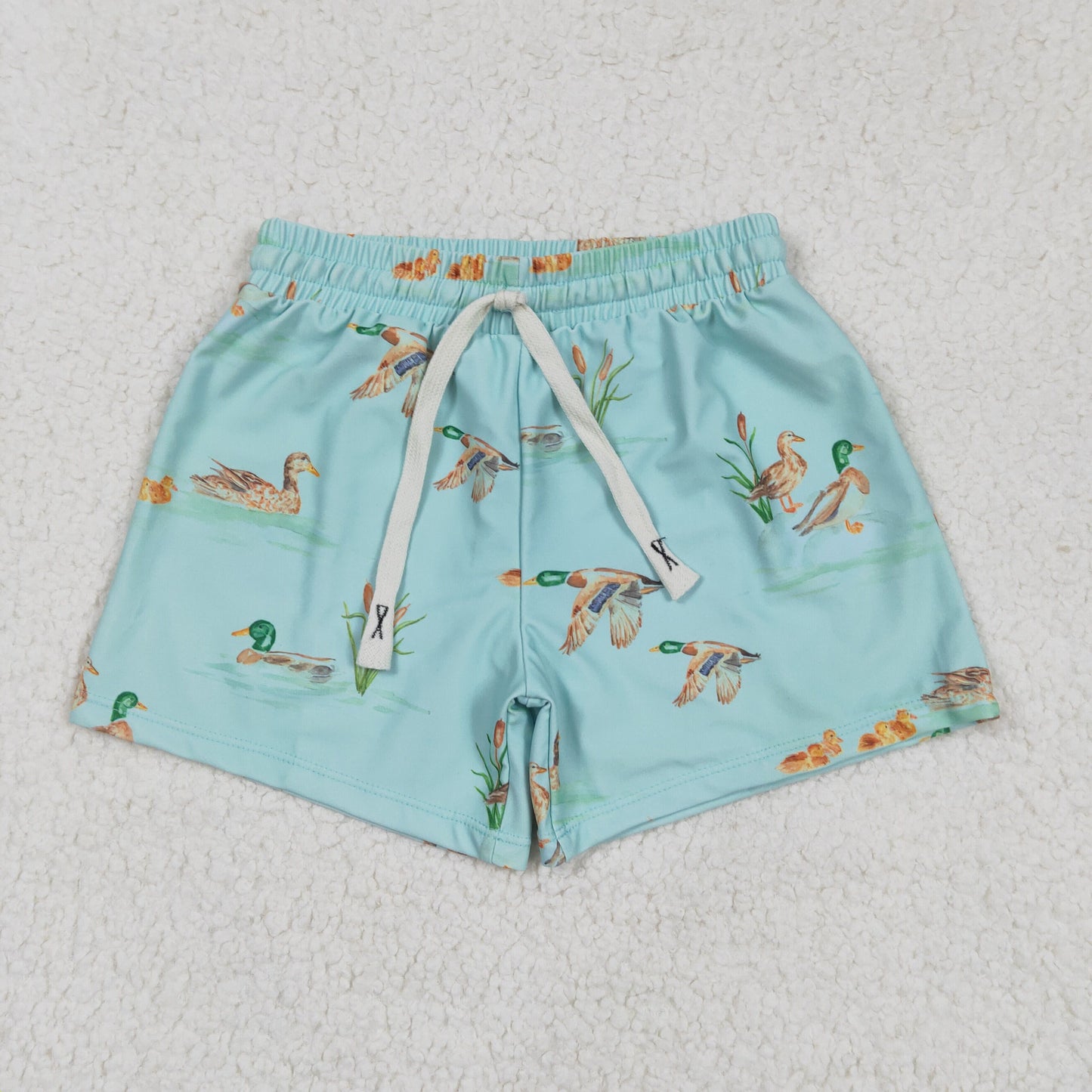 green duck Print short swim