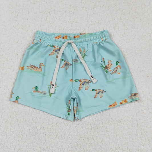 green duck Print short swim