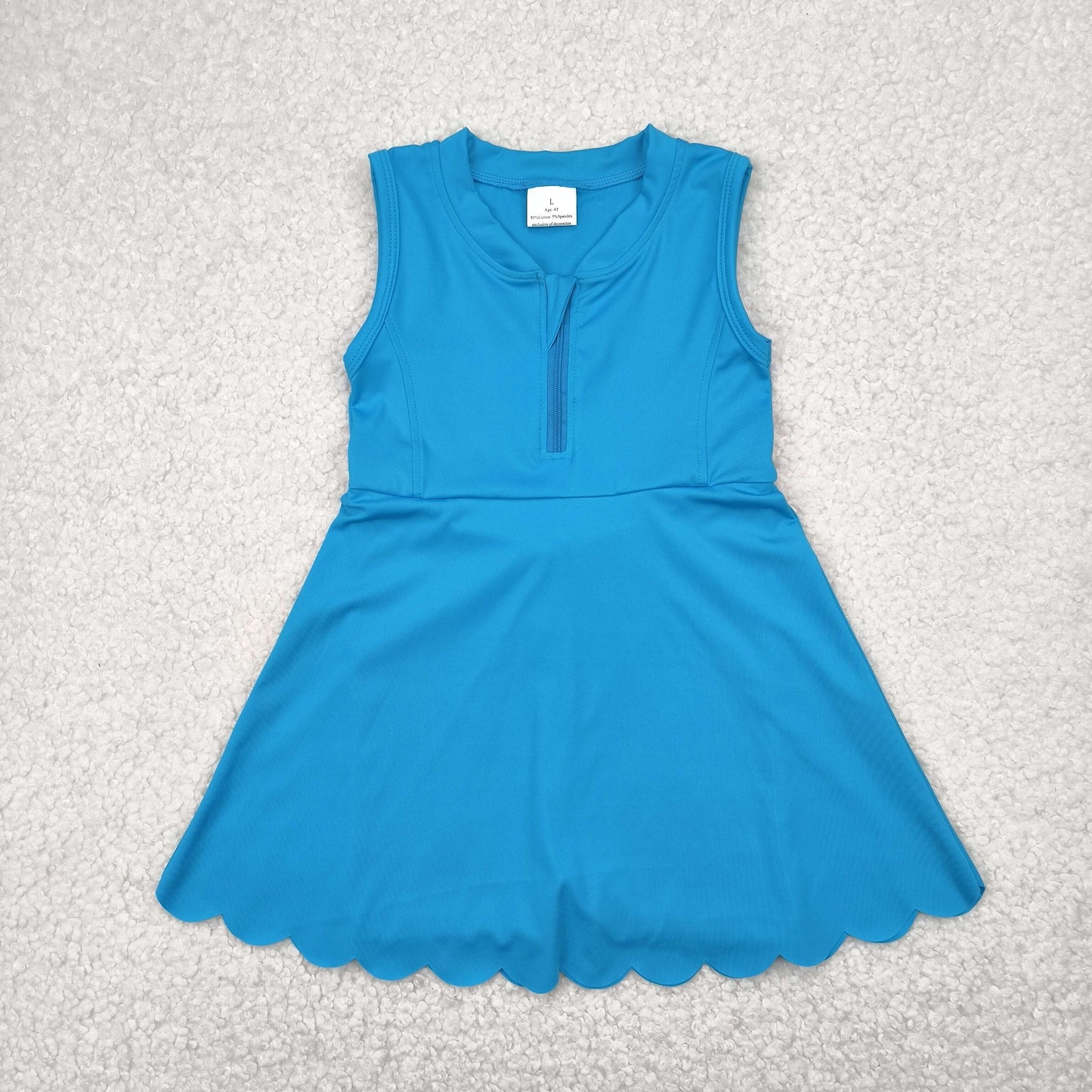 Blue ZIP-up sleeveless girl yoga set
