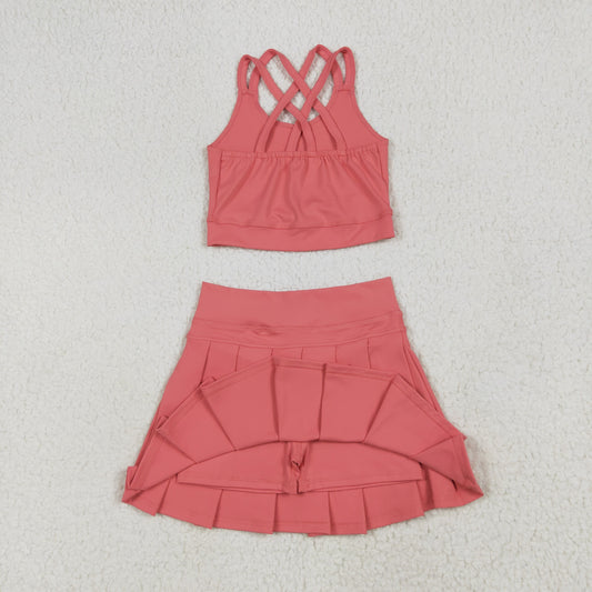 Coral yoga girl Sleeveless set GSD2436