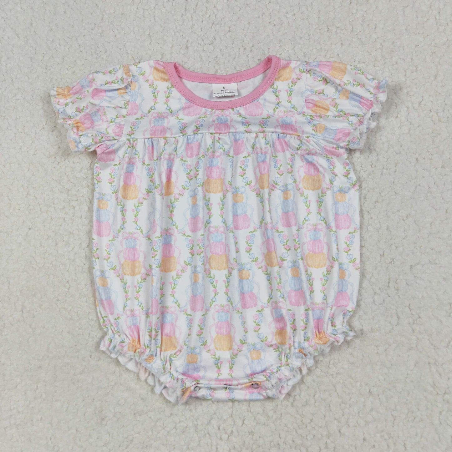 Pink bows pumpkin print Baby Romper SR3151