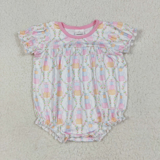 Pink bows pumpkin print Baby Romper SR3151