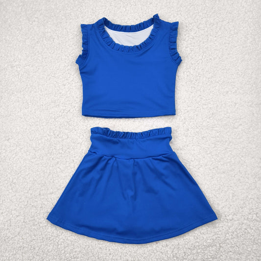 Blue yoga sleeveless girl set