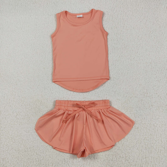 Orange yoga girl Sleeveless set GT0984