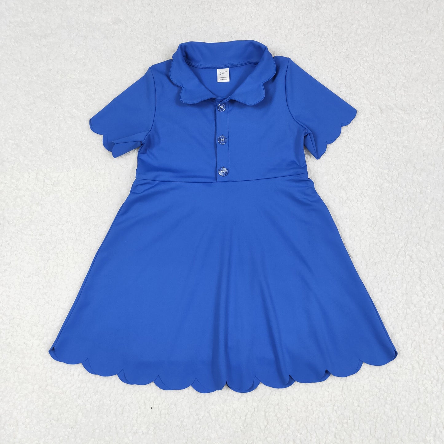 dark blue solid yoga short sleeve print girl dressGSD2475