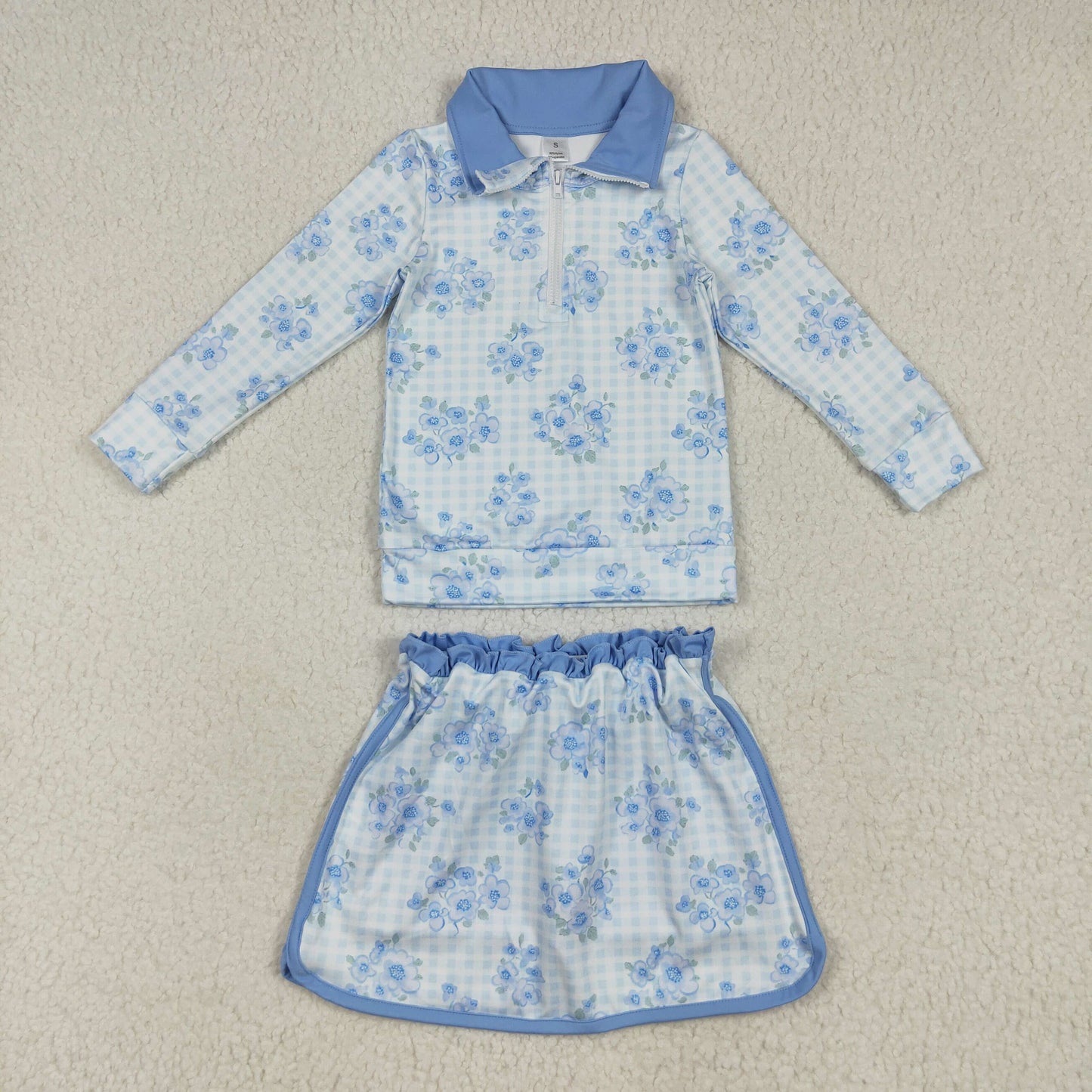 blue flowers yoga Girls Set GLD1097