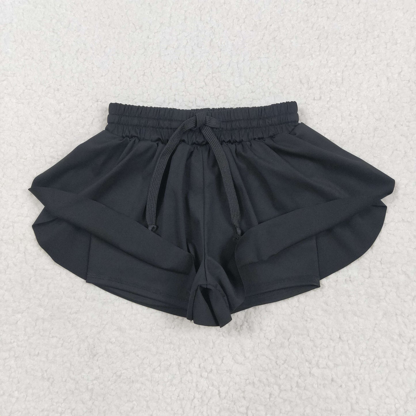 Black solid Kids yoga Short