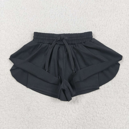 Black solid Kids yoga Short