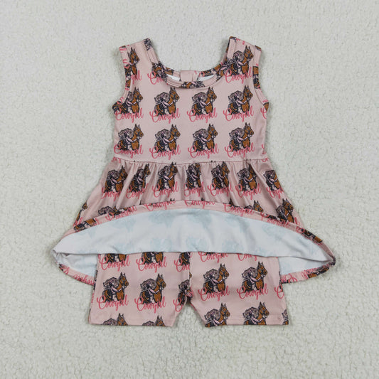 cowgirl pink sleeveless Baby Romper