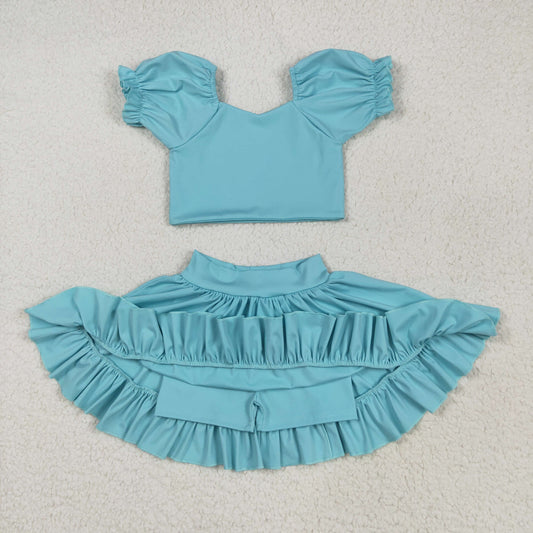 Light blue yoga sleeveless girl set